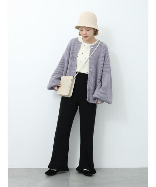 ehka sopo（エヘカソポ）の「ハート柄ワッフルカットソー（Tシャツ/カットソー・レディース・オフホワイト/グレー/キナリ・F）」の17枚目の写真