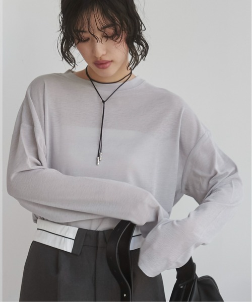 ANGIE(アンジー)の「スラブ シアートップス(Tシャツ/カットソー・レディース・ホワイト/ブラック/ナチュラル/シルバー/グレー系その他/ピンク系その他/ゴールド/ライトピンク/ライトグレー・FREE)」の14枚目の写真
