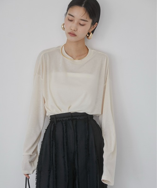 トップス no.0 スラブ シアートップス (ラメ入り/ラメなし）（Tシャツ