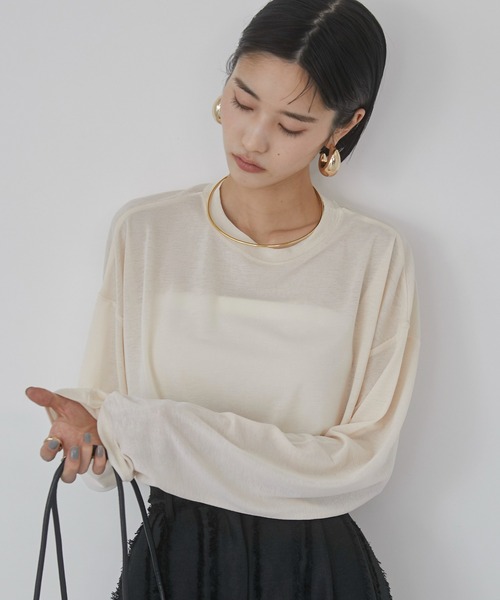 【最終値下げ】新品未使用タグ付き AP STUDIO シアーTシャツ ホワイト 新品未使用タグ付き AP STUDIO シアーTシャツ ホワイト
