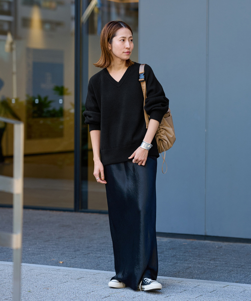 24AW フレームワーク AQUA Vネックプルオーバー カシミヤ混 ニット 黒 セール】≪追加≫AQUA Vネックプルオーバー2（ニット/セーター