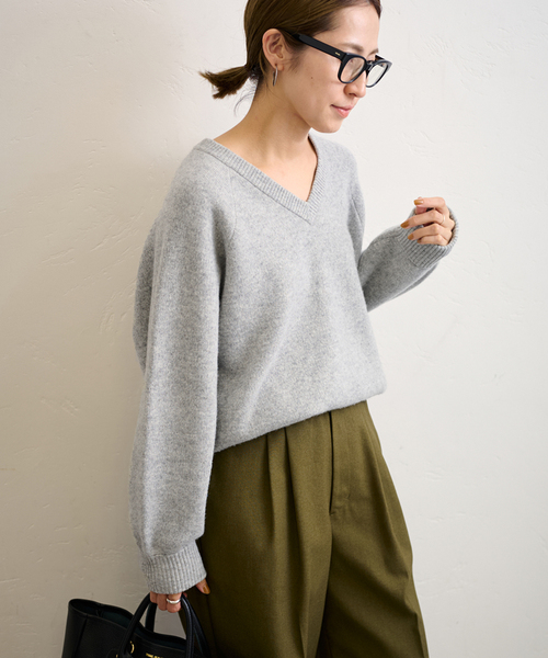 DESIGNWORKS ライトブルー Vネック　サマーニット DESIGNWORKS ライトブルー Vネック サマーニット - メルカリ
