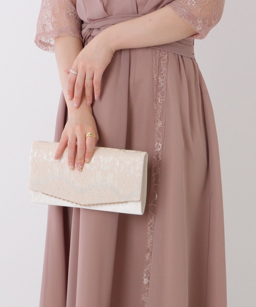 Lace Ladies（レースレディース）の「メタリック ライン付き レース スクエア クラッチ バッグ（クラッチバッグ・レディース・ブラック/ベージュ/グレー・FREE）」の18枚目の写真