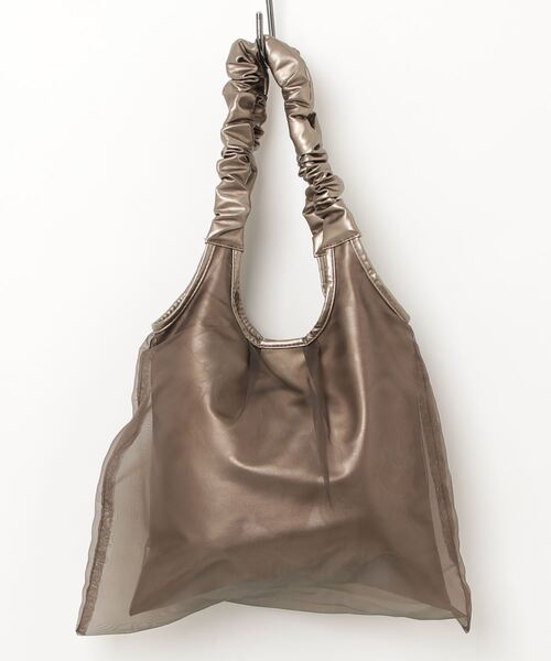 Per sist ence（パーシエンス）の「ギャザーハンドルチュールトート（トートバッグ・レディース・シルバー/アイボリー/ブラック/ブロンズ・FREE）」の4枚目の写真