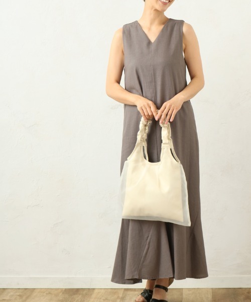 Per sist ence（パーシエンス）の「ギャザーハンドルチュールトート（トートバッグ・レディース・シルバー/アイボリー/ブラック/ブロンズ・FREE）」の7枚目の写真
