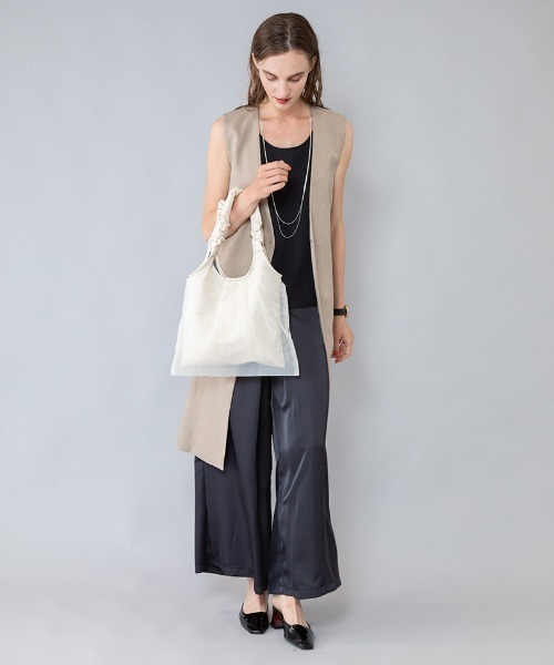 Per sist ence（パーシエンス）の「ギャザーハンドルチュールトート（トートバッグ・レディース・シルバー/アイボリー/ブラック/ブロンズ・FREE）」の22枚目の写真