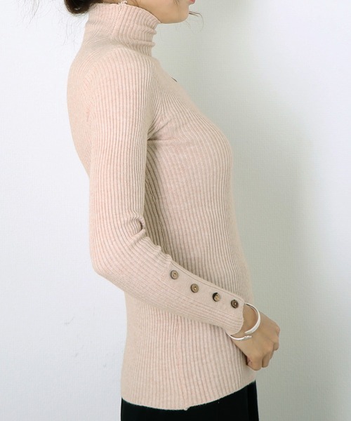 Miniministore(ミニミニストア)の「ニットトップス レディース 長袖(ニット/セーター・レディース・ホワイト/ベージュ/ブラック/ピンク・フリー)」の5枚目の写真