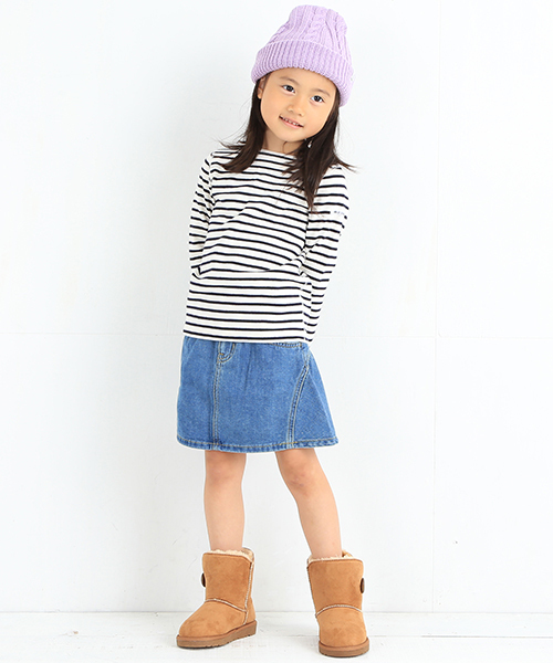 B:MING by BEAMS（ビーミングバイビームス）の「ビーミング by ビームス / ストレッチフライス長袖Tシャツ（Tシャツ/カットソー・キッズ・ネイビー/イエロー系その他/オフホワイト/ライトグレー・80/90/110/100/130/120）」の9枚目の写真