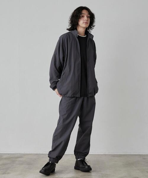 coen（コーエン）の「ナイロングログランスポーツトラックジャケット（ナイロンジャケット・メンズ・ダークグレー/ブラック・L/M/S/XL）」の7枚目の写真