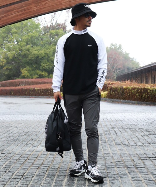 (RM)【LUXE/R GOLF】ストレッチ スムース ハイネック ラグラン 長袖 Tシャツ（Tシャツ/カットソー）｜LUXE/R GOLF（ラグジュ ゴルフ）