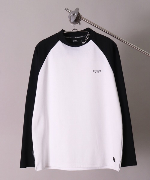 (RM)【LUXE/R GOLF】ストレッチ スムース ハイネック ラグラン 長袖 Tシャツ（Tシャツ/カットソー）｜LUXE/R GOLF（ラグジュ ゴルフ）