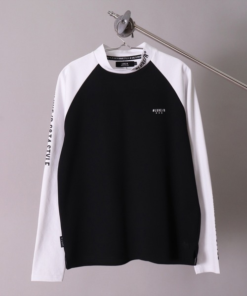 (RM)【LUXE/R GOLF】ストレッチ スムース ハイネック ラグラン 長袖 Tシャツ（Tシャツ/カットソー）｜LUXE/R GOLF（ラグジュ ゴルフ）