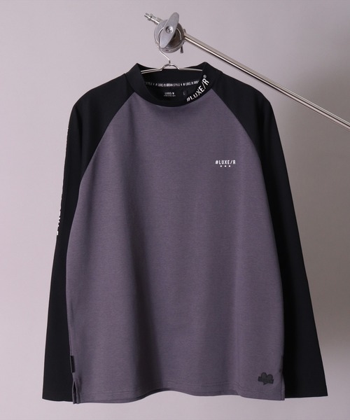 (RM)【LUXE/R GOLF】ストレッチ スムース ハイネック ラグラン 長袖 Tシャツ（Tシャツ/カットソー）｜LUXE/R GOLF（ラグジュ ゴルフ）