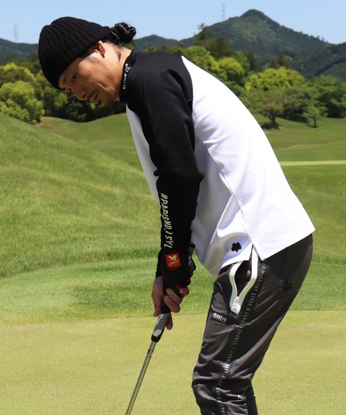 (RM)【LUXE/R GOLF】ストレッチ スムース ハイネック ラグラン 長袖 Tシャツ（Tシャツ/カットソー）｜LUXE/R GOLF（ラグジュ ゴルフ）