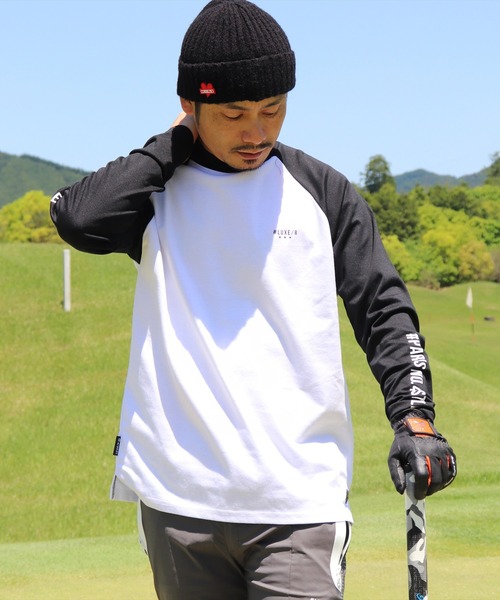 (RM)【LUXE/R GOLF】ストレッチ スムース ハイネック ラグラン 長袖 Tシャツ（Tシャツ/カットソー）｜LUXE/R GOLF（ラグジュ ゴルフ）