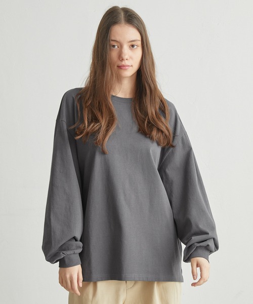 molk(モルク)の「【molk】バルーンスリーブロングTシャツ(Tシャツ/カットソー・メンズ・グレイッシュブルー/チャコールグレー/ホワイト・S/L/M)」の15枚目の写真