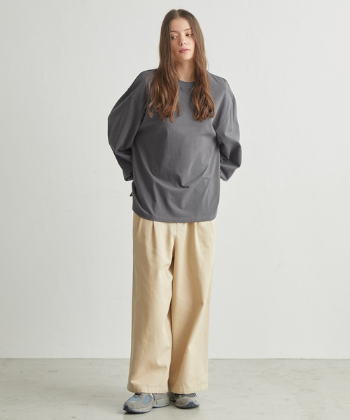 molk(モルク)の「【molk】バルーンスリーブロングTシャツ(Tシャツ/カットソー・メンズ・グレイッシュブルー/チャコールグレー/ホワイト・S/L/M)」の21枚目の写真