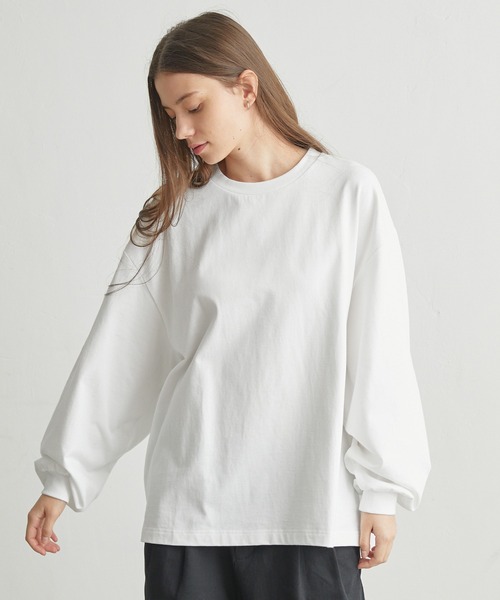 molk(モルク)の「【molk】バルーンスリーブロングTシャツ(Tシャツ/カットソー・メンズ・グレイッシュブルー/チャコールグレー/ホワイト・S/L/M)」の4枚目の写真