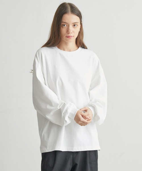 molk(モルク)の「【molk】バルーンスリーブロングTシャツ(Tシャツ/カットソー・メンズ・グレイッシュブルー/チャコールグレー/ホワイト・S/L/M)」の5枚目の写真