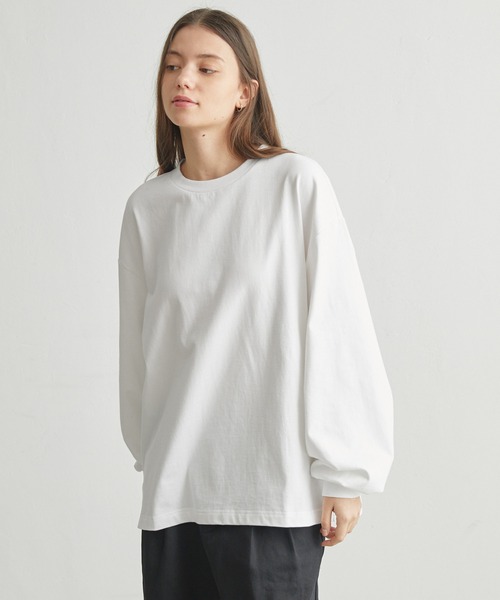 molk(モルク)の「【molk】バルーンスリーブロングTシャツ(Tシャツ/カットソー・メンズ・グレイッシュブルー/チャコールグレー/ホワイト・S/L/M)」の8枚目の写真