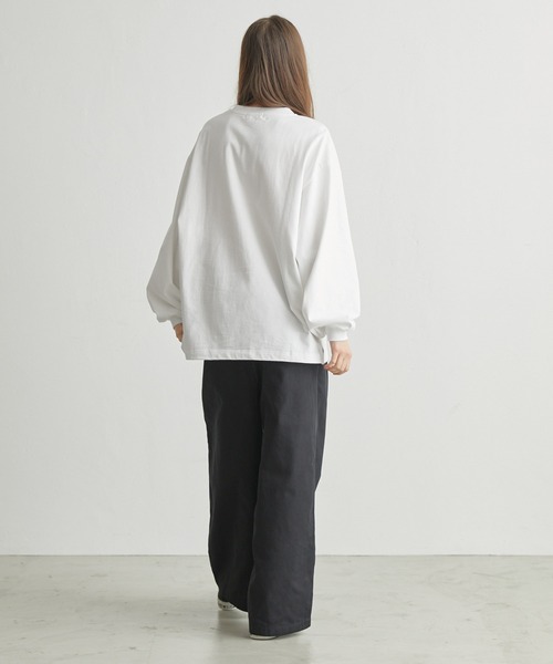 molk(モルク)の「【molk】バルーンスリーブロングTシャツ(Tシャツ/カットソー・メンズ・グレイッシュブルー/チャコールグレー/ホワイト・S/L/M)」の13枚目の写真