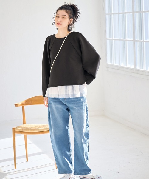 ROPE' PICNIC（ロペピクニック）の「CALINE×ROPE' PICNIC/ダンボールカットトップス（Tシャツ/カットソー・レディース・チャコールグレー/ホワイト・38）」の9枚目の写真