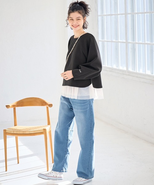 ROPE' PICNIC（ロペピクニック）の「CALINE×ROPE' PICNIC/ダンボールカットトップス（Tシャツ/カットソー・レディース・チャコールグレー/ホワイト・38）」の10枚目の写真