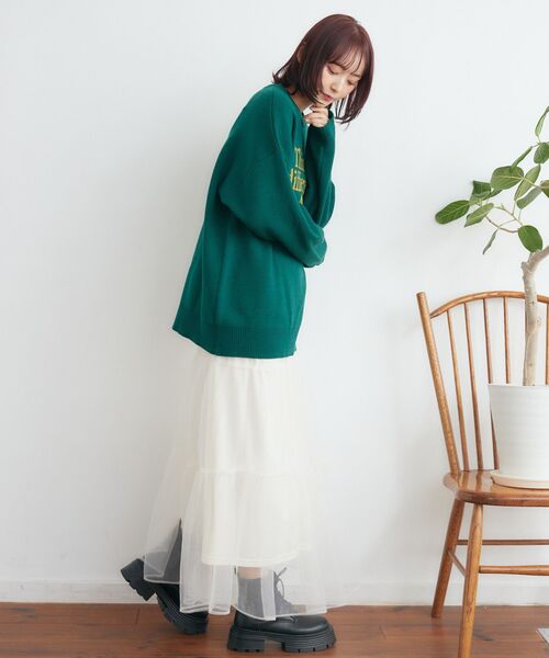 RETRO GIRL（レトロガール）の「柄アソートジャガードNT（ニット/セーター・レディース・グリーン/ナチュラル/オフホワイト/ダークブルー・FREE）」の7枚目の写真