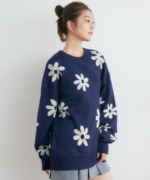 RETRO GIRL（レトロガール）の「柄アソートジャガードNT（ニット/セーター・レディース・グリーン/ナチュラル/オフホワイト/ダークブルー・FREE）」の19枚目の写真