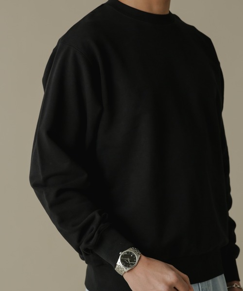 NANO universe（ナノユニバース）の「「NJ/CLUB」HOMESTOCK SORONA裏毛クルーネックスウェット(セットアップ可)（スウェット・メンズ・ブラック/ベージュ・M/L）」の22枚目の写真