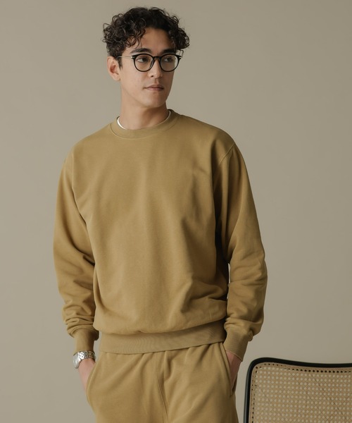 NANO universe（ナノユニバース）の「「NJ/CLUB」HOMESTOCK SORONA裏毛クルーネックスウェット(セットアップ可)（スウェット・メンズ・ブラック/ベージュ・M/L）」の3枚目の写真