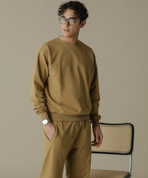 NANO universe（ナノユニバース）の「「NJ/CLUB」HOMESTOCK SORONA裏毛クルーネックスウェット(セットアップ可)（スウェット・メンズ・ブラック/ベージュ・M/L）」の4枚目の写真