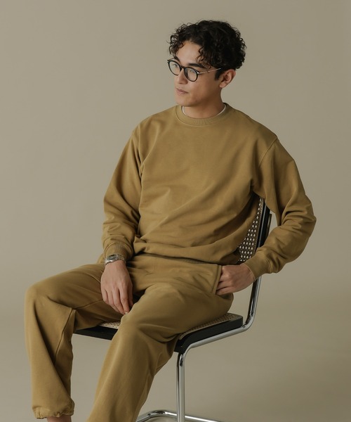 NANO universe（ナノユニバース）の「「NJ/CLUB」HOMESTOCK SORONA裏毛クルーネックスウェット(セットアップ可)（スウェット・メンズ・ブラック/ベージュ・M/L）」の5枚目の写真