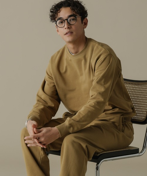 NANO universe（ナノユニバース）の「「NJ/CLUB」HOMESTOCK SORONA裏毛クルーネックスウェット(セットアップ可)（スウェット・メンズ・ブラック/ベージュ・M/L）」の7枚目の写真