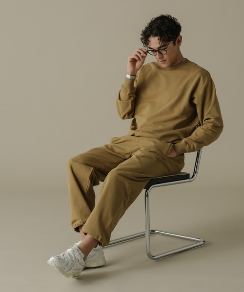 NANO universe（ナノユニバース）の「「NJ/CLUB」HOMESTOCK SORONA裏毛クルーネックスウェット(セットアップ可)（スウェット・メンズ・ブラック/ベージュ・M/L）」の9枚目の写真