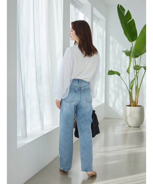 fifth（フィフス）の「パールデザイン袖チュールカットソー（Tシャツ/カットソー・レディース・ホワイト/ブラック・M）」の12枚目の写真