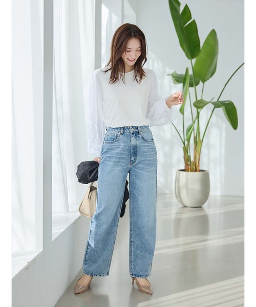 fifth（フィフス）の「パールデザイン袖チュールカットソー（Tシャツ/カットソー・レディース・ホワイト/ブラック・M）」の11枚目の写真