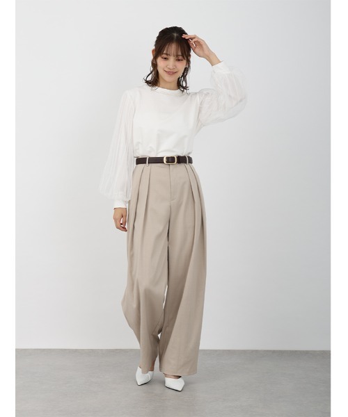 fifth（フィフス）の「パールデザイン袖チュールカットソー（Tシャツ/カットソー・レディース・ホワイト/ブラック・M）」の18枚目の写真