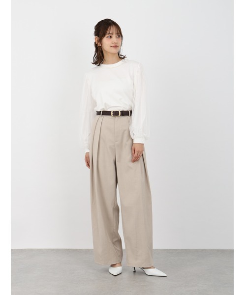 fifth（フィフス）の「パールデザイン袖チュールカットソー（Tシャツ/カットソー・レディース・ホワイト/ブラック・M）」の19枚目の写真