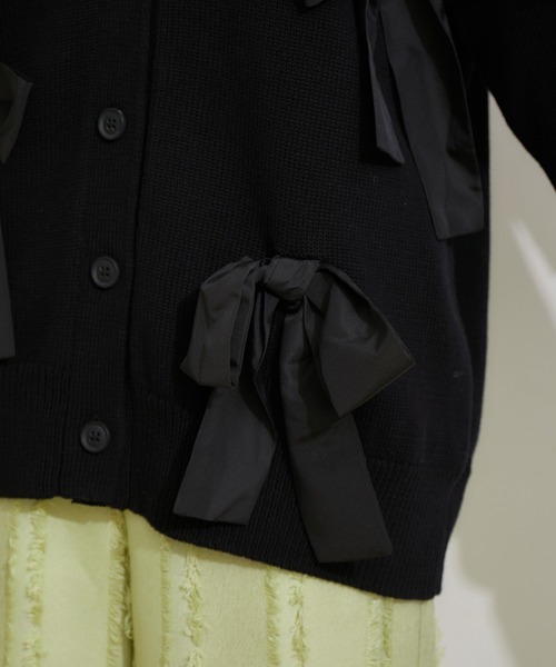 VIS（ビス）の「【EC/一部店舗限定】ビッグリボンカーディガン（カーディガン/ボレロ・レディース・グレー/ブラック/キナリ・FREE）」の8枚目の写真