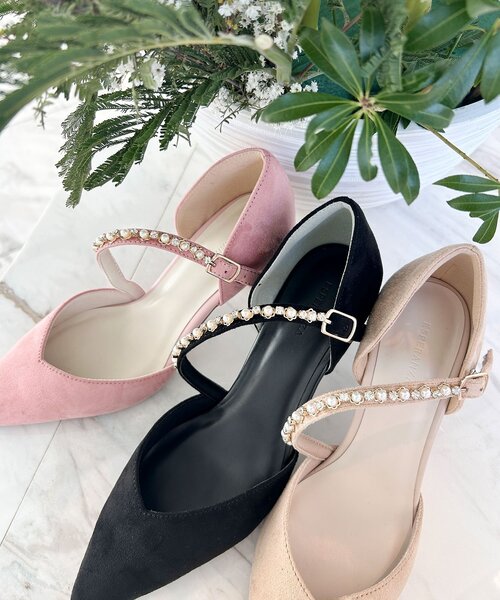 ESPERANZA(エスペランサ)の「斜めストラップパンプス 結婚式二次会 パーティー 24SS(パンプス・レディース・ブラック系/ベージュ系/ピンク系5・24.5cm/22.5cm/23.0cm/23.5cm/24.0cm)」の8枚目の写真
