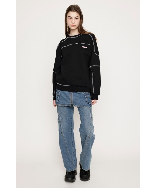 SLY STITCHED LINE SW トップス SLY（スライ）の「STITCHED LINE SW TOPS ステッチ ライン