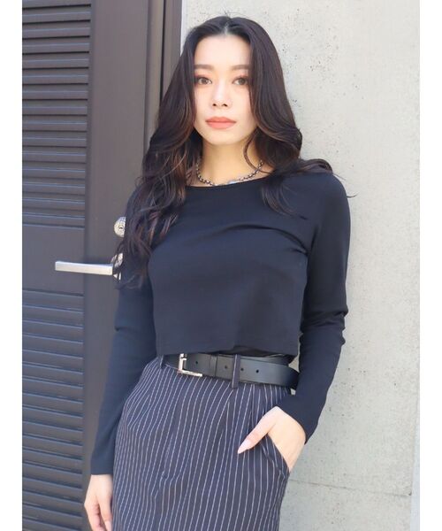 EVRIS（エヴリス）の「ベーシッククロップドロンT（Tシャツ/カットソー・レディース・ホワイト/ブラック/グリーン・FREE）」の20枚目の写真