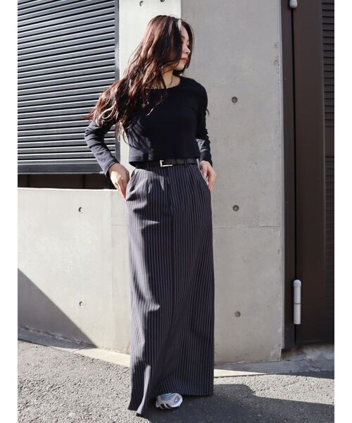 EVRIS（エヴリス）の「ベーシッククロップドロンT（Tシャツ/カットソー・レディース・ホワイト/ブラック/グリーン・FREE）」の22枚目の写真