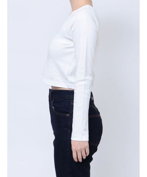 EVRIS（エヴリス）の「ベーシッククロップドロンT（Tシャツ/カットソー・レディース・ホワイト/ブラック/グリーン・FREE）」の9枚目の写真