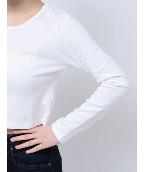 EVRIS（エヴリス）の「ベーシッククロップドロンT（Tシャツ/カットソー・レディース・ホワイト/ブラック/グリーン・FREE）」の12枚目の写真