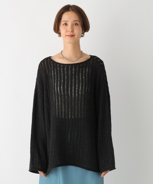 LEPSIM（レプシィム）の「5ゲージテープヤーン長袖プルオーバー　995370（Tシャツ/カットソー・レディース・ライトオリーブ/ブラック/ベージュ・FREE）」の14枚目の写真