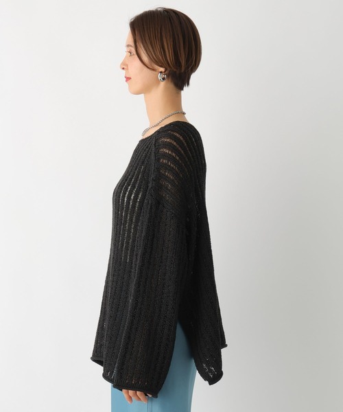 LEPSIM（レプシィム）の「5ゲージテープヤーン長袖プルオーバー　995370（Tシャツ/カットソー・レディース・ライトオリーブ/ブラック/ベージュ・FREE）」の15枚目の写真