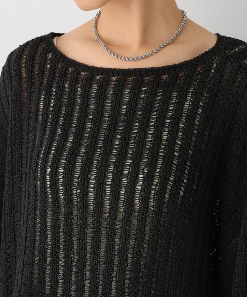 LEPSIM（レプシィム）の「5ゲージテープヤーン長袖プルオーバー　995370（Tシャツ/カットソー・レディース・ライトオリーブ/ブラック/ベージュ・FREE）」の17枚目の写真