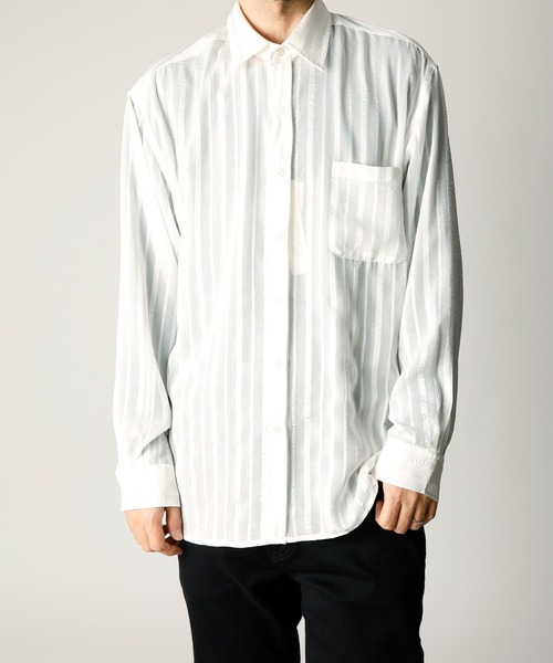 【セール】「INASTUDIOS SELECT」ストライプ シアーシャツ（シャツ/ブラウス）｜INASTUDIOS ZOO（イーナストゥディオスズー） 5,387円